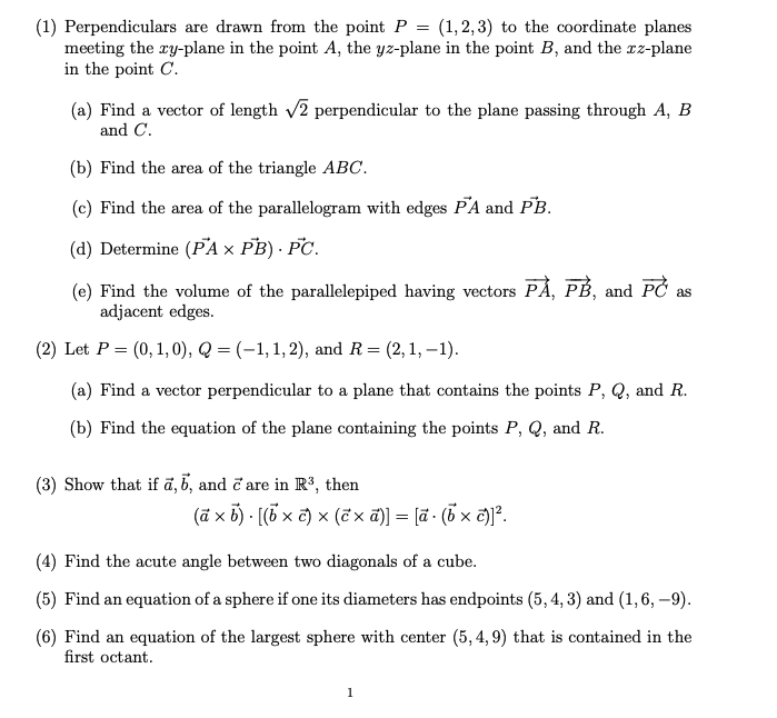 Solved 1 Perpendiculars Are Drawn From The Point P 1 Chegg Com