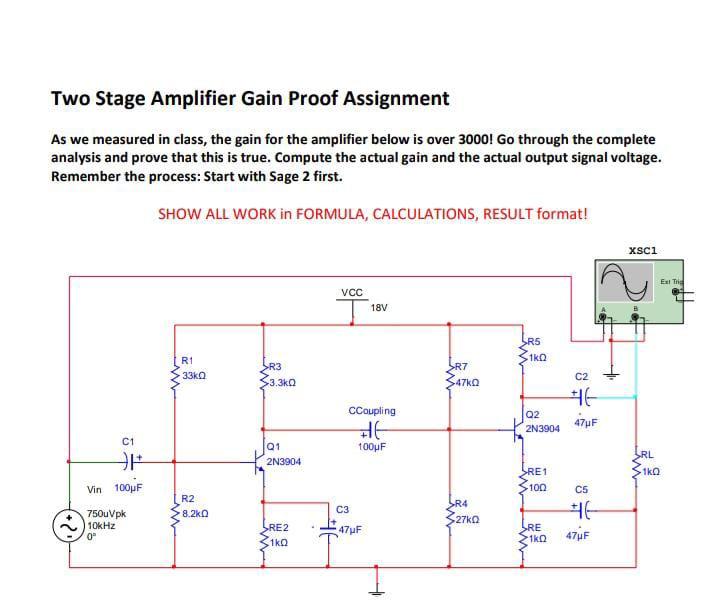 Solved Two Stage Amplifier Gain Proof Assignment As we | Chegg.com