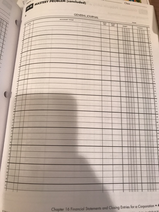 16-M Mastery Problem Preparing financial statements | Chegg.com