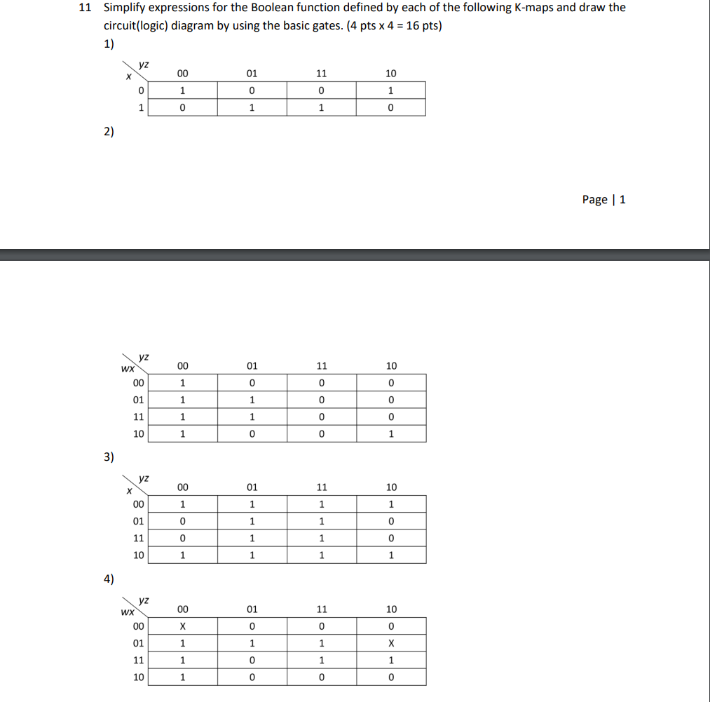Solved 11 Simplify expressions for the Boolean function | Chegg.com