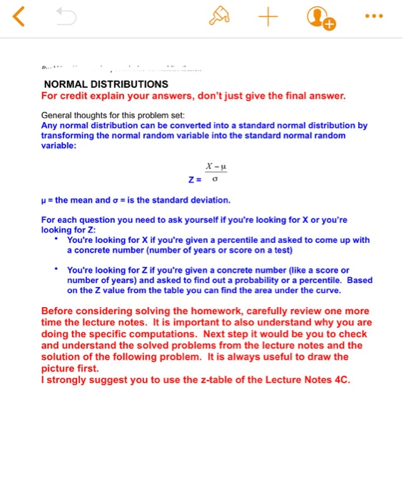 Solved NORMAL DISTRIBUTIONS For credit explain your answers, | Chegg.com