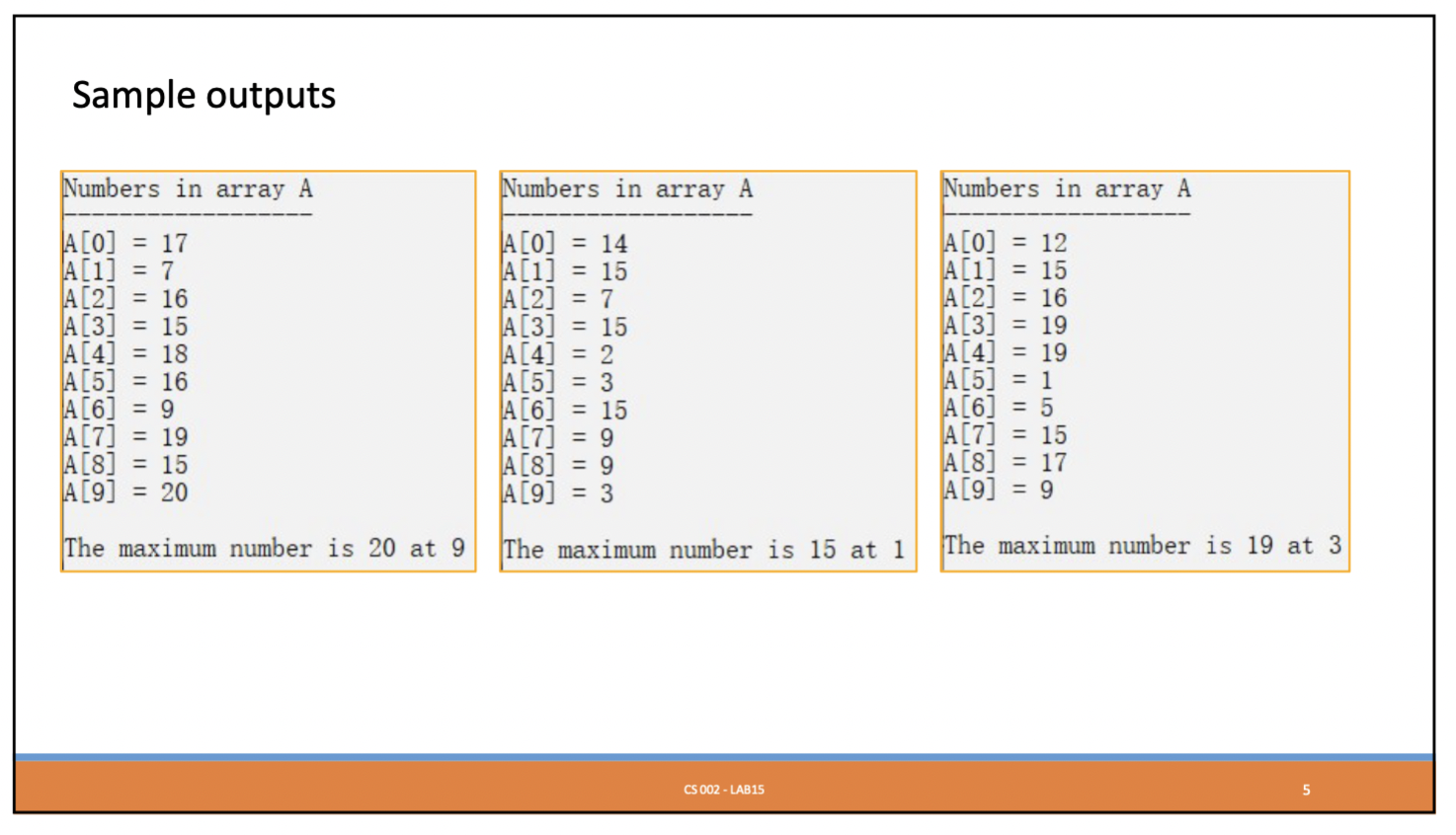 Solved Write a code to find the largest element and its | Chegg.com