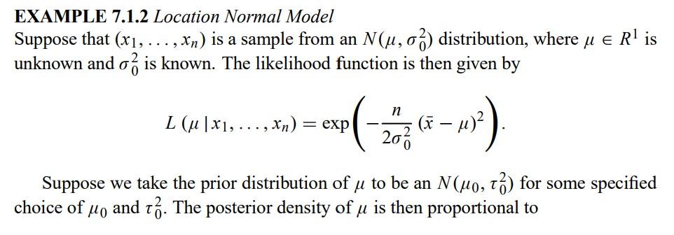 7.2.24 Consider the location normal model discussed | Chegg.com