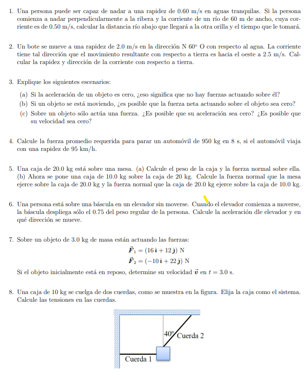 1. Una persona puede ser capaz de nadar a una rapidez de \( 0.60 \mathrm{~m} / \mathrm{s} \) en aguas tranquilas. Si la perso