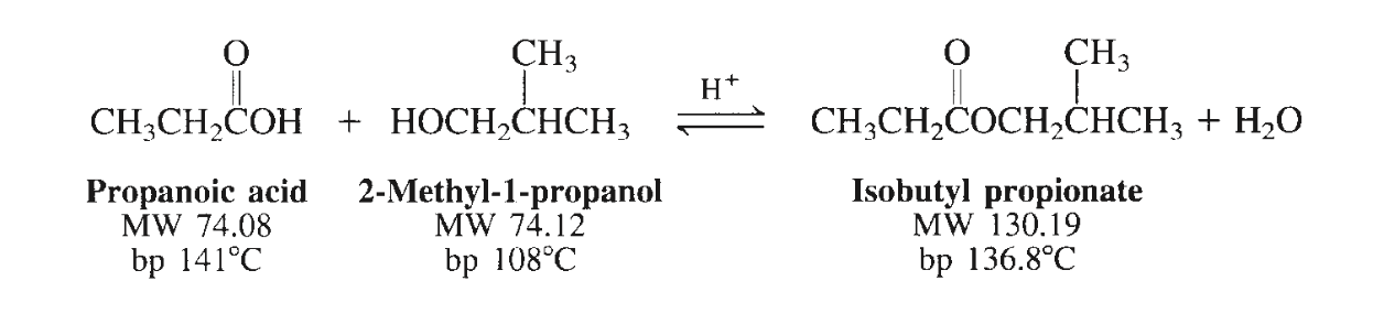 Solved In the synthesis of isobutyl propionate (shown on pg. | Chegg.com