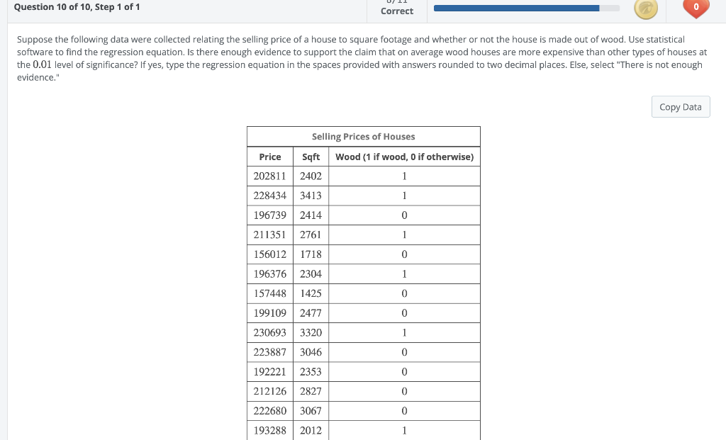 Solved Suppose the following data were collected relating | Chegg.com