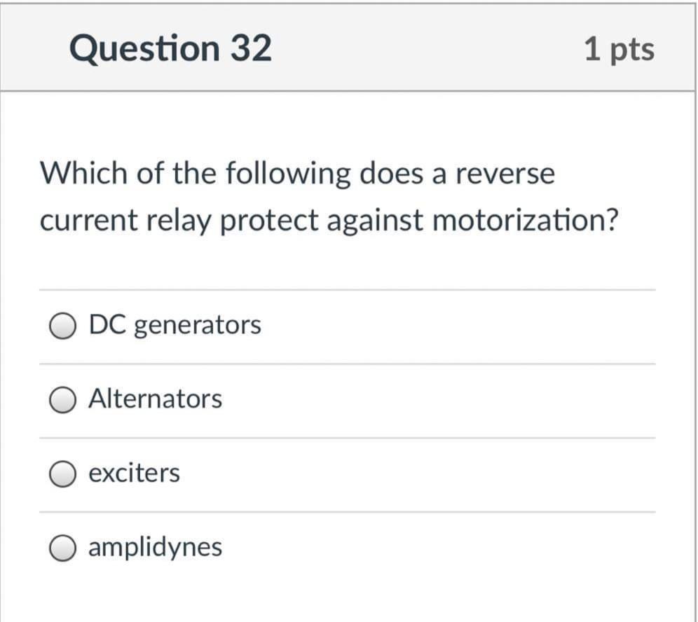 Solved Question 8 1 Pts An Alternator In Parallel With Other | Chegg.com