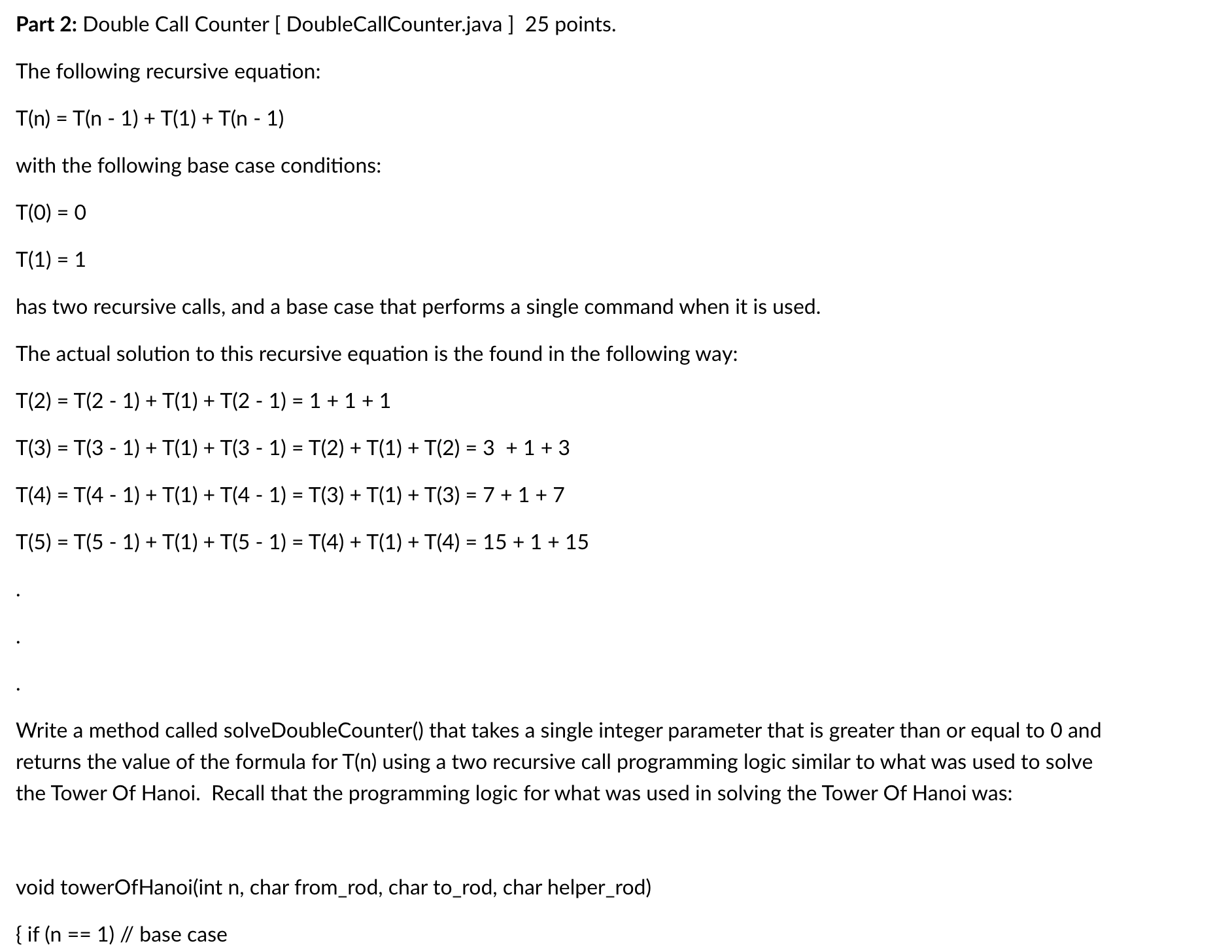 Solved Part 2: Double Call Counter [ DoubleCallCounter.java | Chegg.com