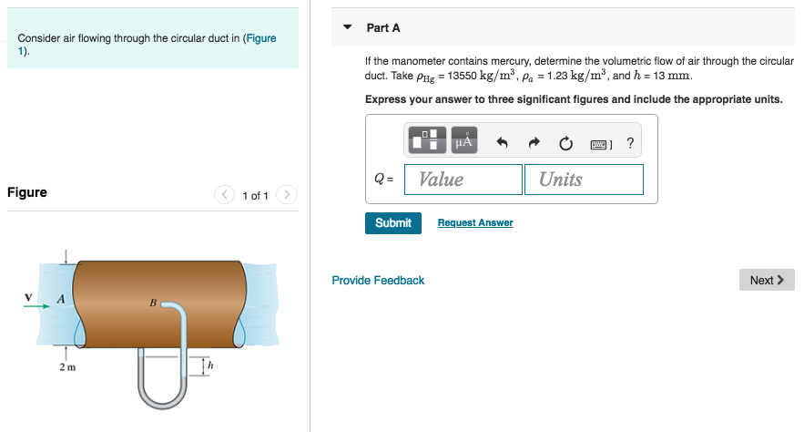Solved Part A Consider air flowing through the circular duct | Chegg.com