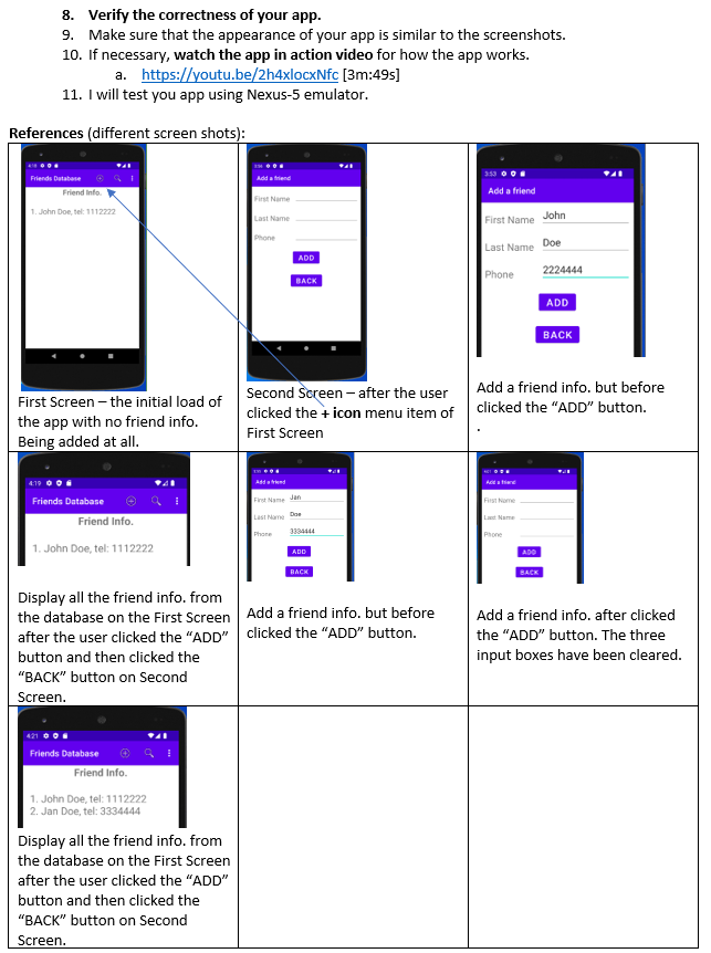Solved Write a contact app similar to the chapter's app to | Chegg.com