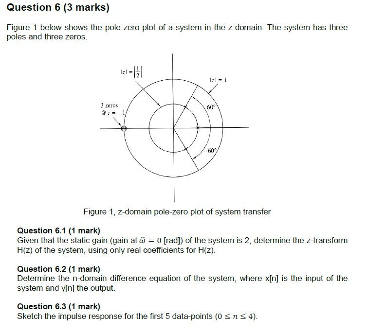 Solved Question 6 (3 marks) Figure 1 below shows the pole | Chegg.com