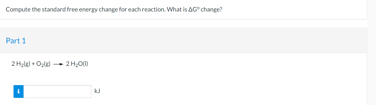 Solved Compute the standard free energy change for each | Chegg.com