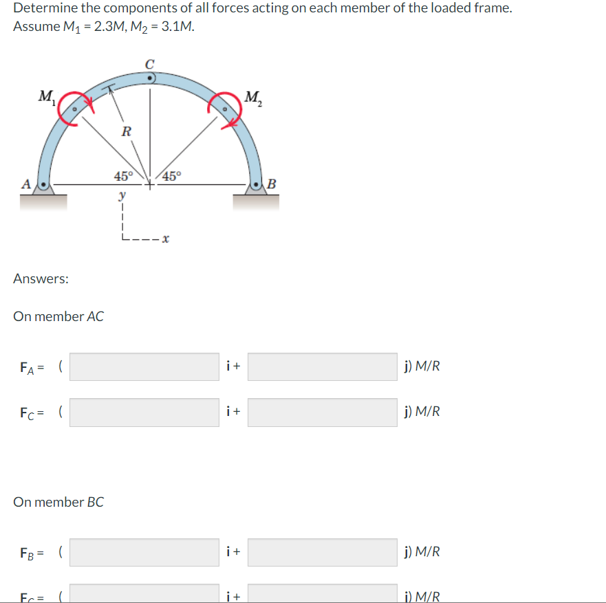 Solved Determine the components of all forces acting on each | Chegg.com