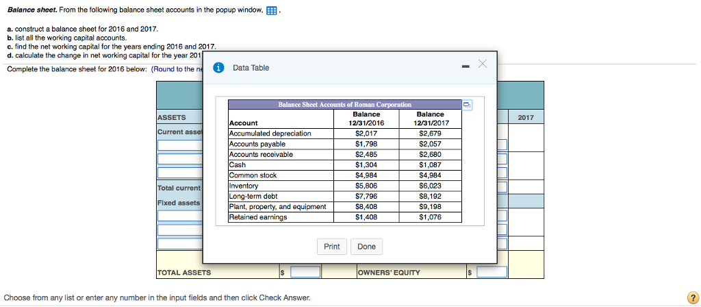 Solved Balance Sheet. From The Following Balance Sheet | Chegg.com