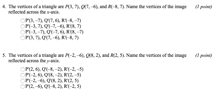 Solved 1 Point 4 The Vertices Of A Triangle Are P 3 7 Chegg Com
