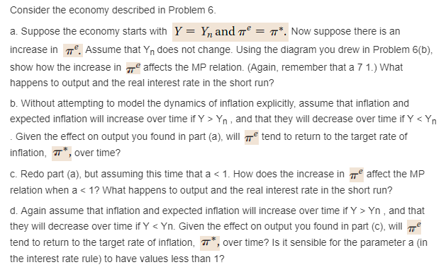 Solved Inflation targeting and the Taylor rule in the IS-LM