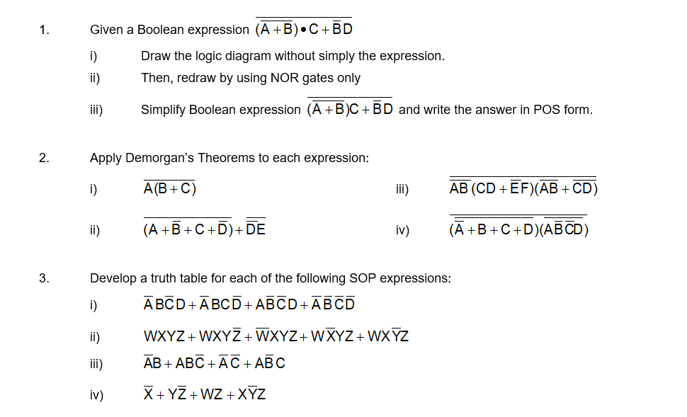 Solved 1. Given A Boolean Expression (A+B)•C+BD I) Draw The | Chegg.com