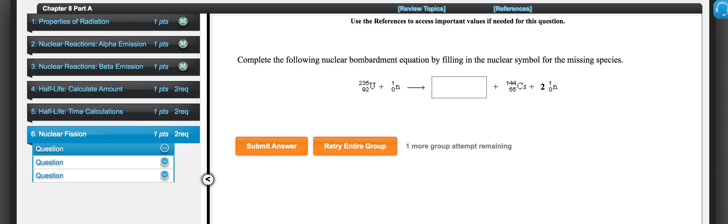 Solved Chapter 8 Part A [Review Topics] [References) Use the | Chegg.com