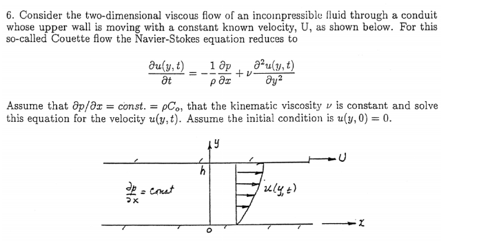 Solved 6. Consider The Two-dimensional Viscous Flow Of An | Chegg.com