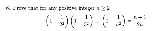 Solved 6. Prove that for any positive integer n > 2 ( - ) | Chegg.com
