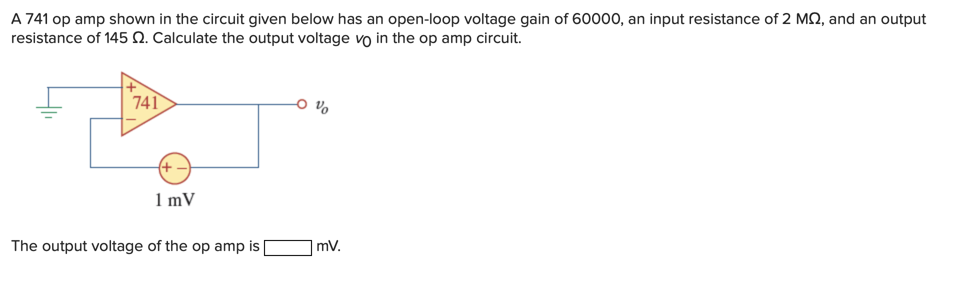 Solved A 741 Op Amp Shown In The Circuit Given Below Has An | Chegg.com