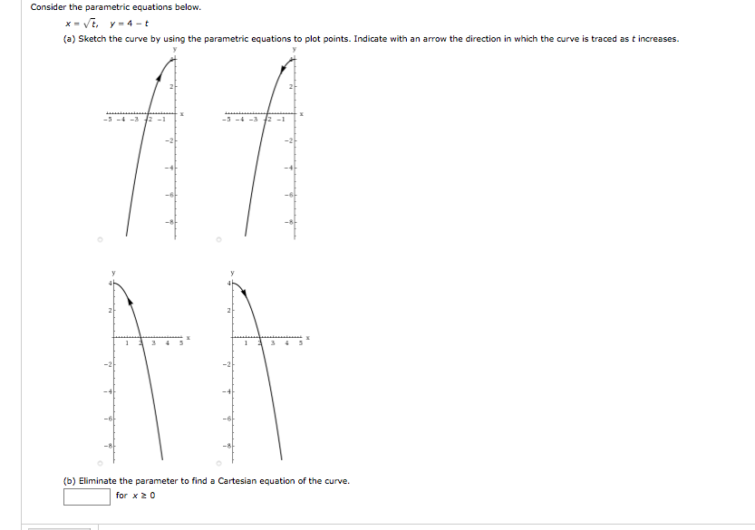 Solved Consider the parametric equations below x-vt, y-4- | Chegg.com