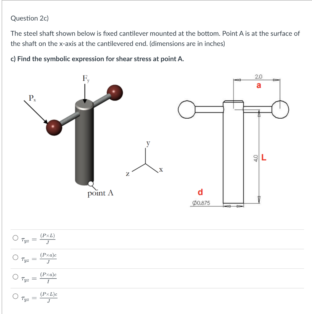 Solved The steel shaft shown below is fixed cantilever | Chegg.com