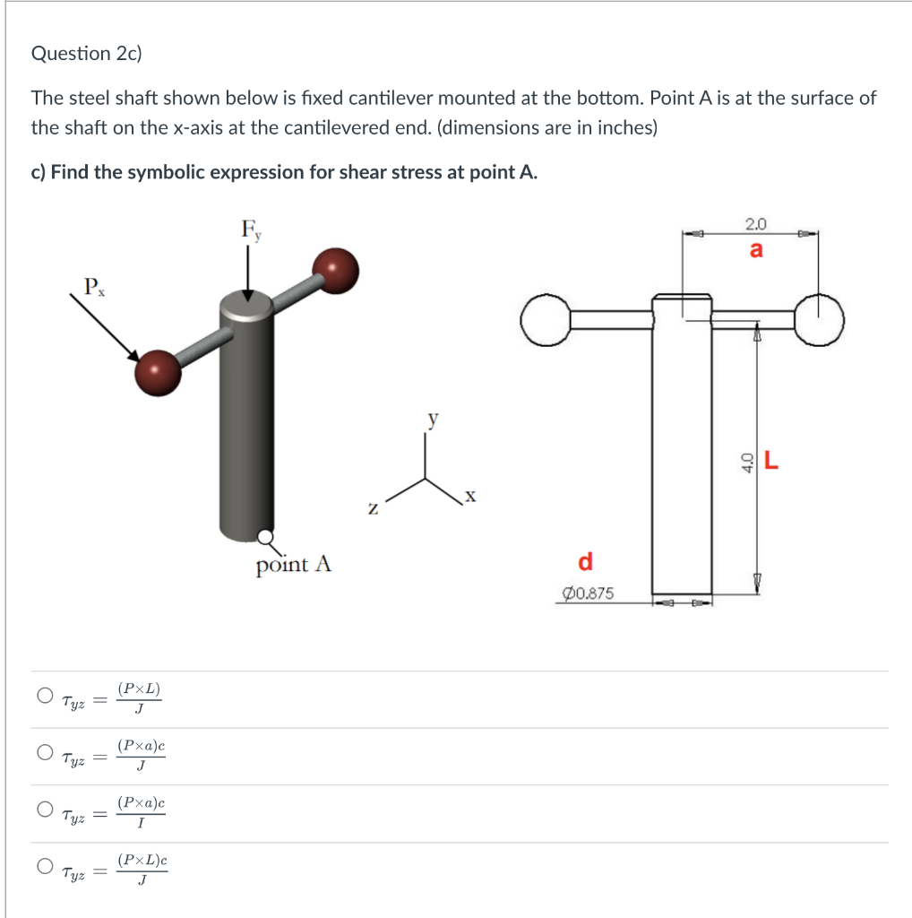 Solved The Steel Shaft Shown Below Is Fixed Cantilever | Chegg.com