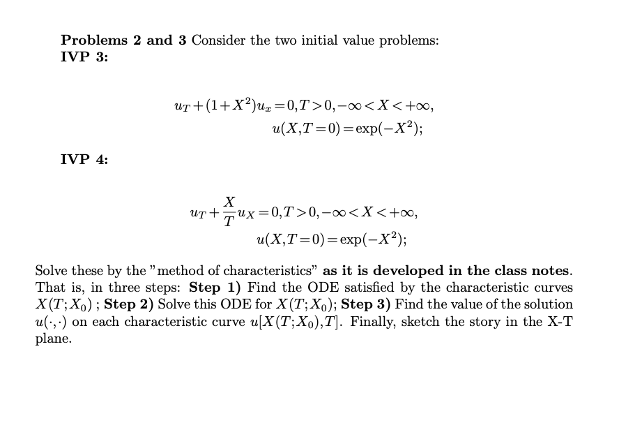 Problems 2 and 3 Consider the two initial value | Chegg.com
