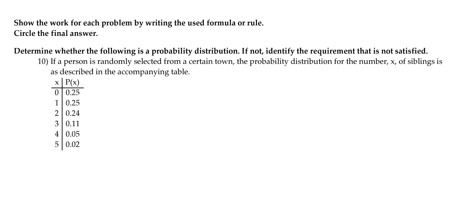 Solved Show the work for each problem by writing the used | Chegg.com