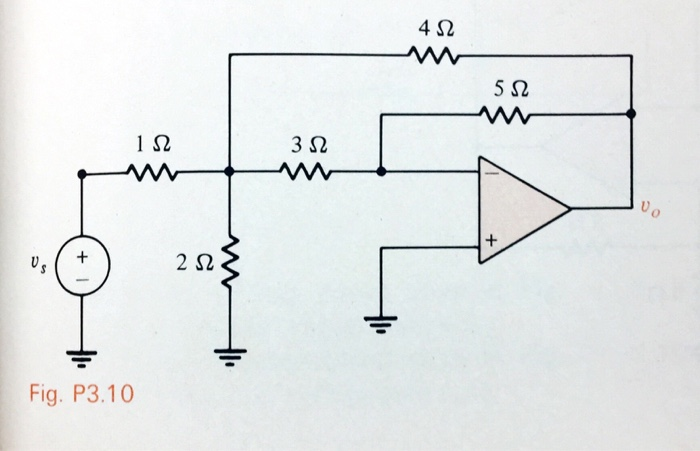Solved 3.10 Find the voltage gain vo/v, for the op- amp | Chegg.com