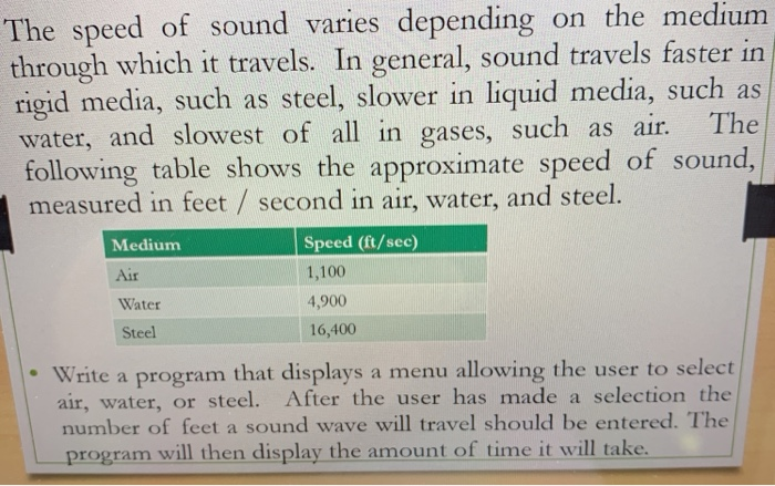 speed of sound faster in which medium