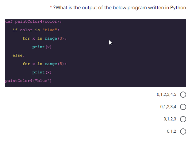 Solved ? What is the output of the below program written in | Chegg.com