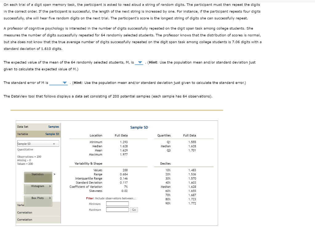 Solved On Each Trial Of A Digit Span Memory Task The