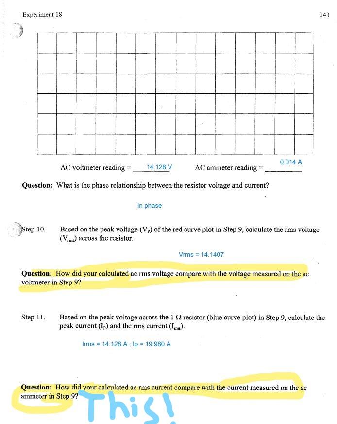 Solved Voltage and Current in AC Circuits—RMS Objectives: 1. | Chegg.com