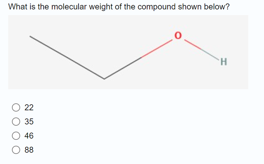 Solved What is the molecular weight of the compound shown | Chegg.com