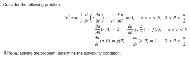 Solved Consider the following problem л 12 у?u= ror ( ) , ди | Chegg.com