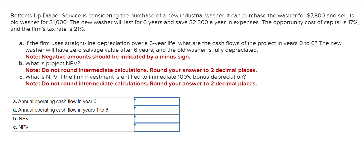 Solved Bottoms Up Diaper Service is considering the purchase