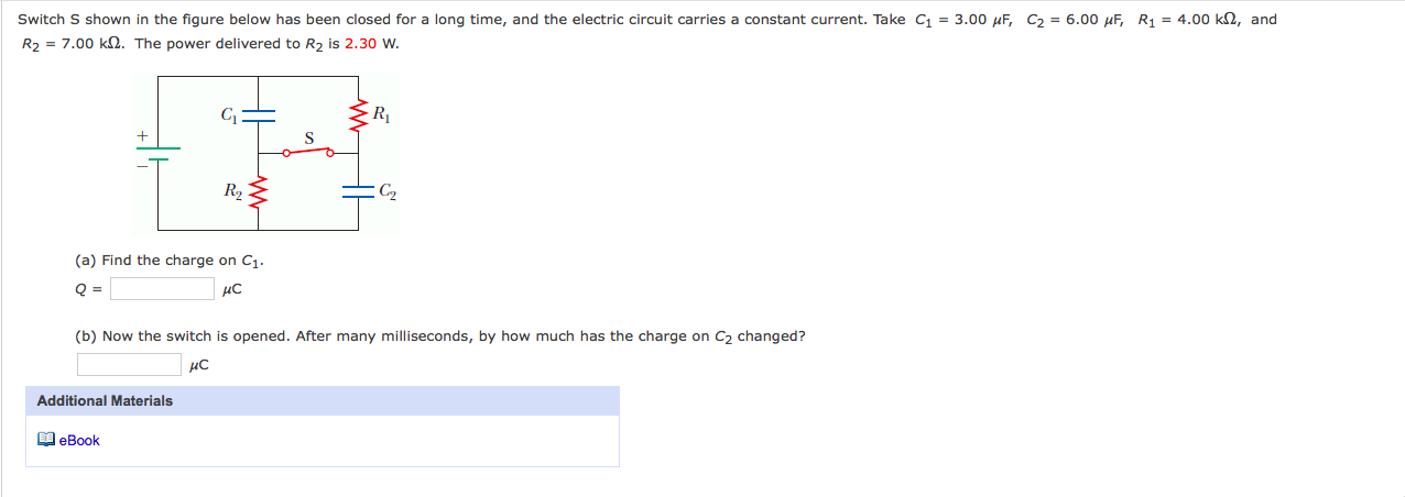 Solved Switch S shown in the figure below has been closed | Chegg.com