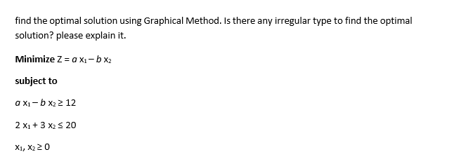 Solved find the optimal solution using Graphical Method. Is | Chegg.com