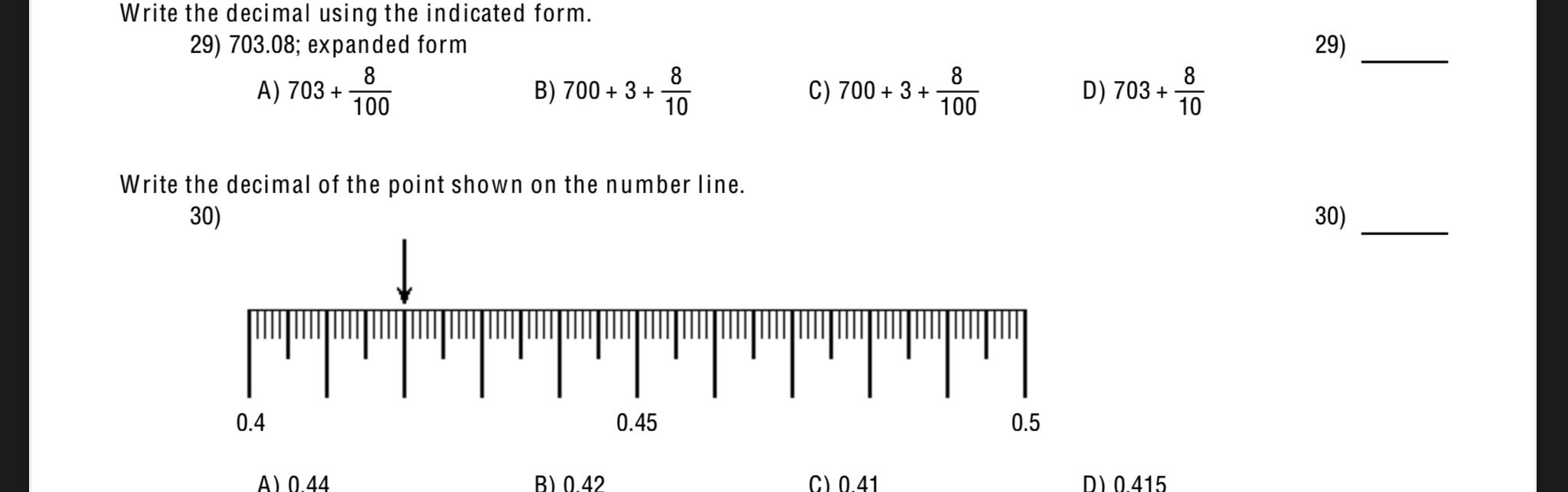 Solved 29) Write the decimal using the indicated form. 29) | Chegg.com