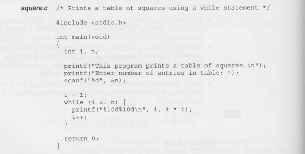 Solved square.c /* Prints a table of squares using a while | Chegg.com