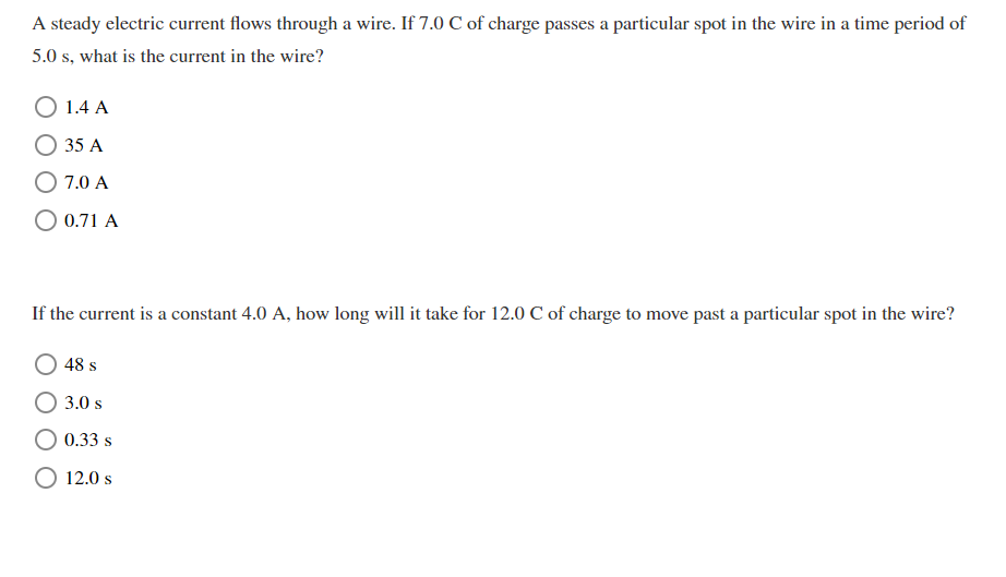 Solved A steady electric current flows through a wire. If | Chegg.com