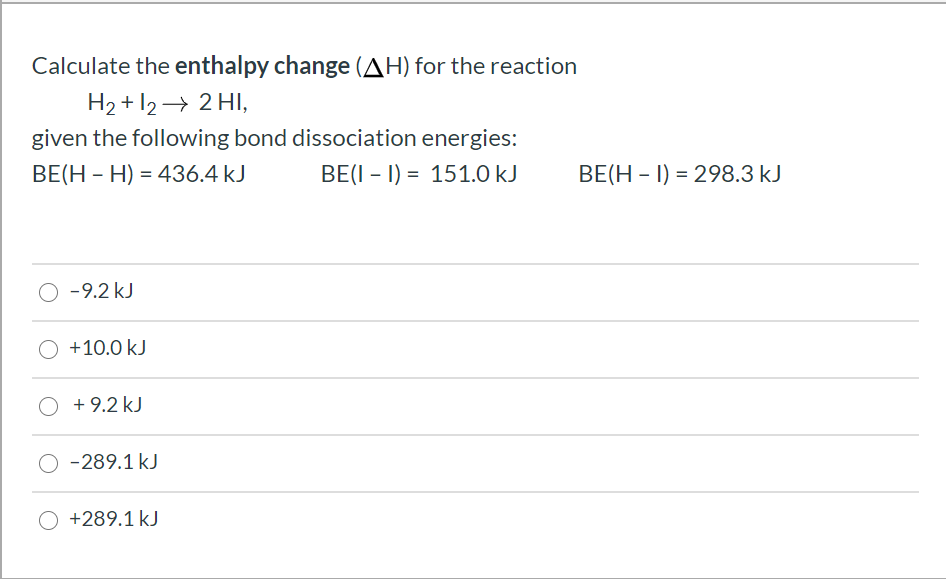 Solved Calculate The Enthalpy Change (AH) For The Reaction | Chegg.com