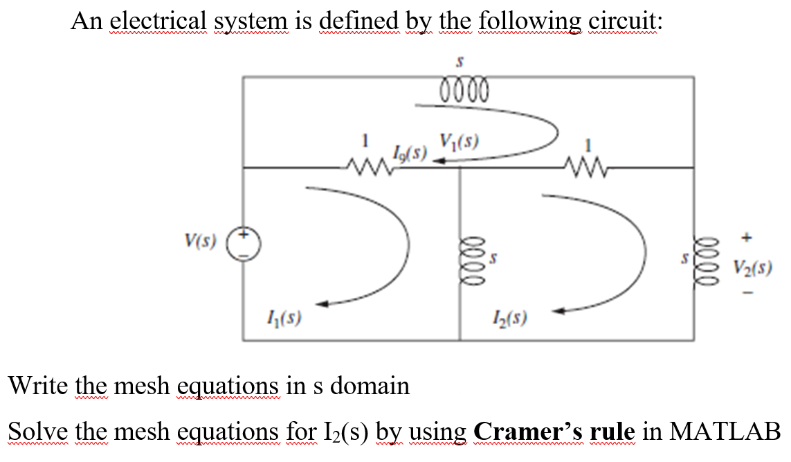 Solved An Electrical System Is Defined By The Following | Chegg.com