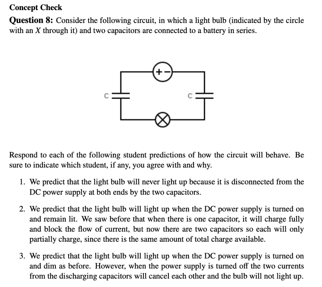 Solved Concept Check Question 8: Consider the following | Chegg.com