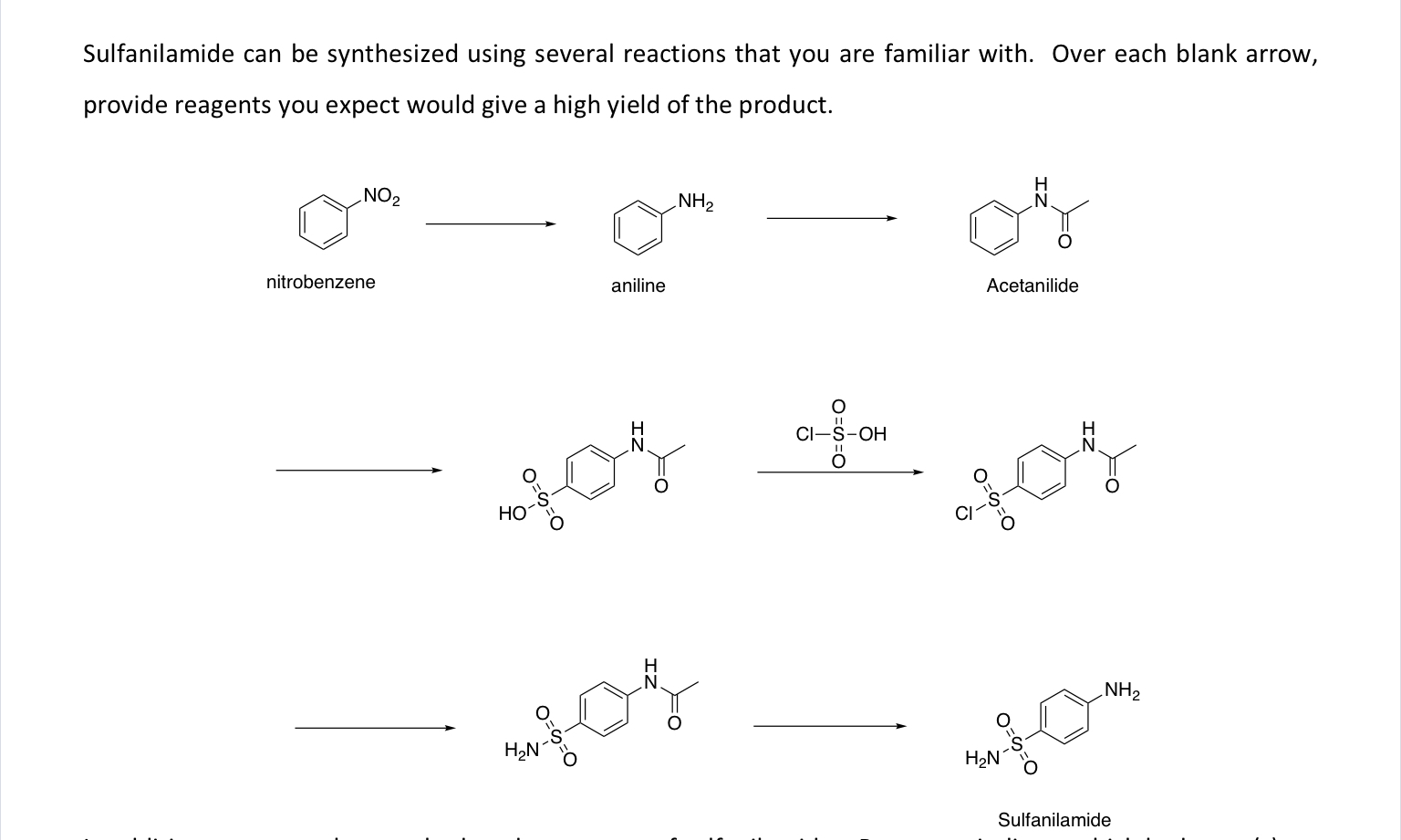 Solved Sulfanilamide can be synthesized using several | Chegg.com