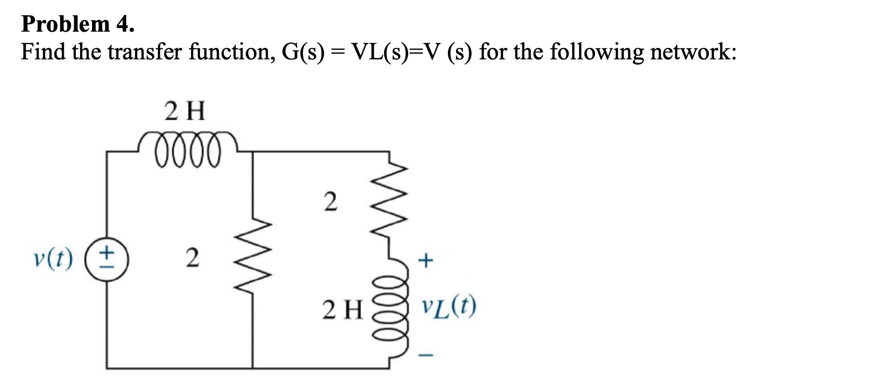 Solved Problem 4. Find The Transfer Function, | Chegg.com