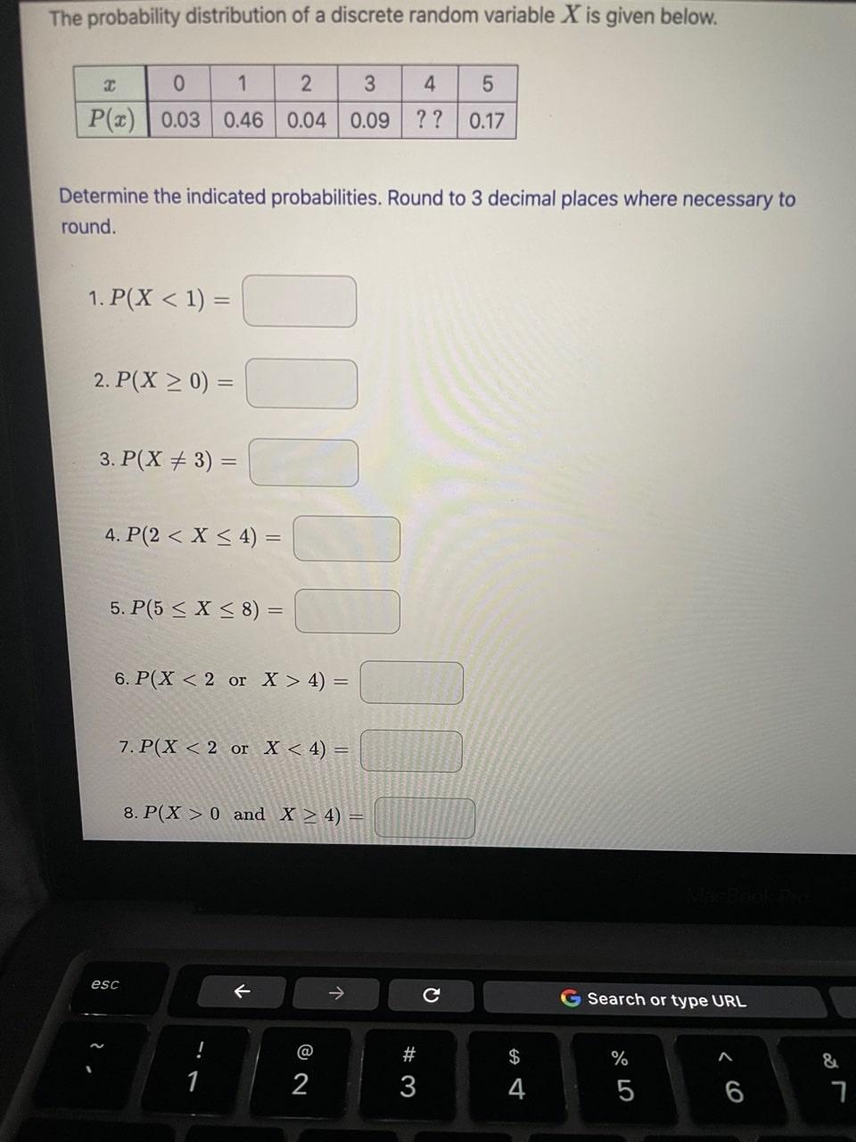 Solved The probability distribution of a discrete random | Chegg.com