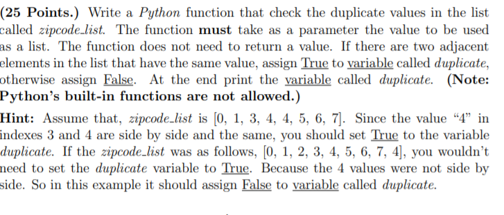 Solved (25 Points.) Write a Python function that check the | Chegg.com